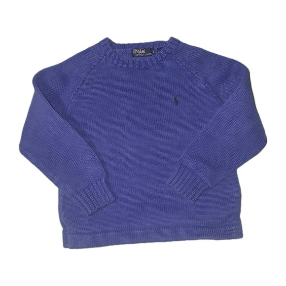 Polo Ralph Lauren Other - Vintage Polo Ralph Lauren Sweater Kid's Size 5 Blue with Black Pony Knit Heavy